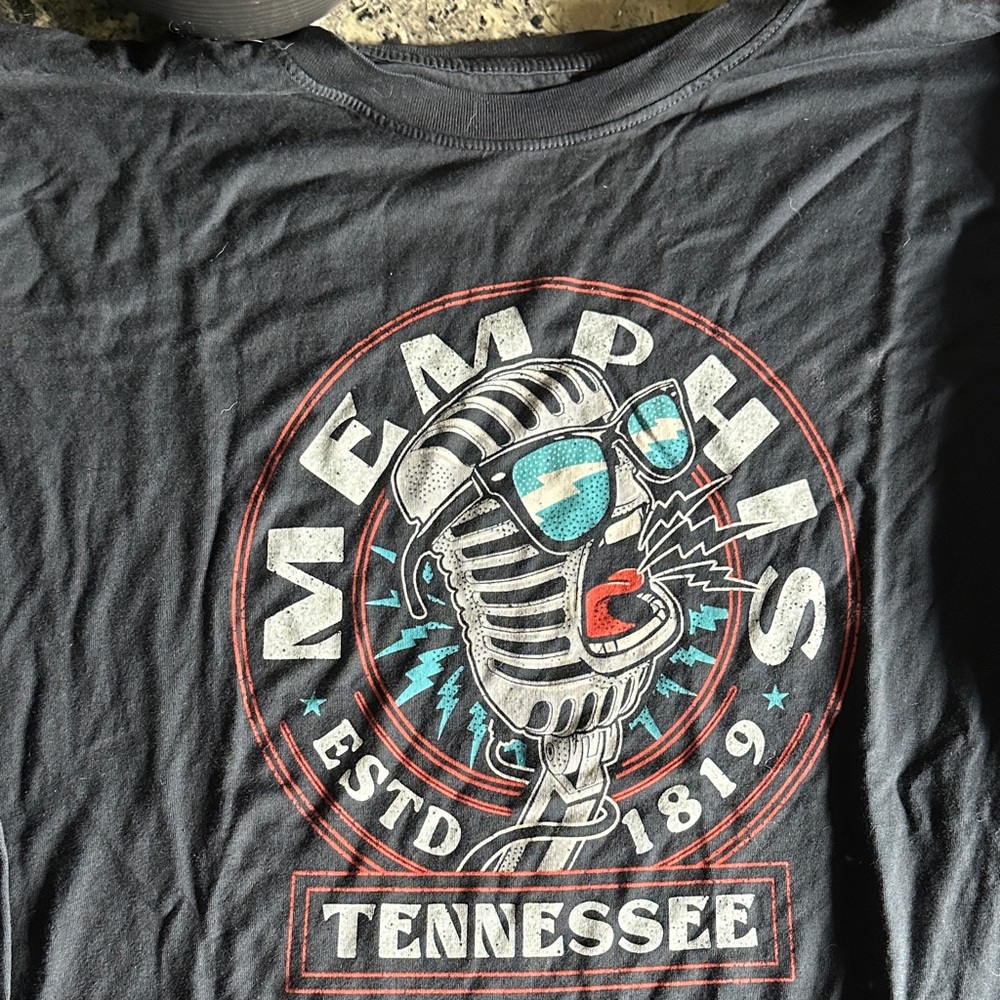 Black Graphic Tee - Memphis Design